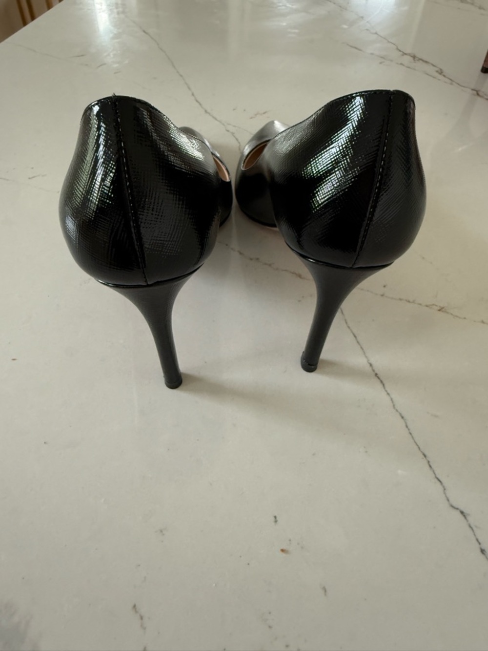 Prada Black Pointed-Toe Patent Leather Stiletto Pumps - Picture 3 of 5
